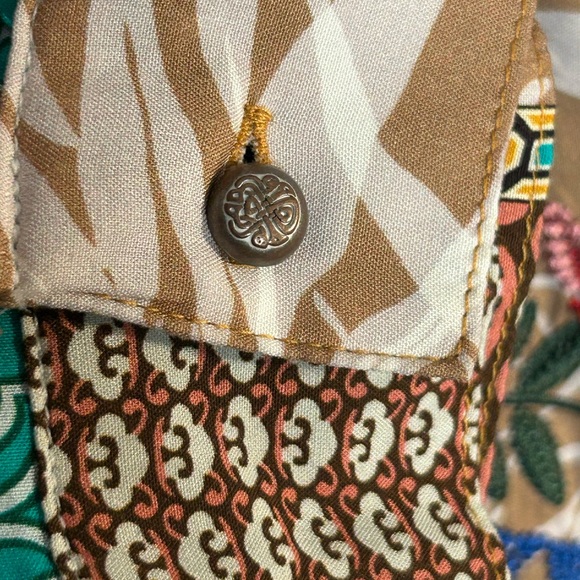 Aratta “Luna” Embroidered Patchwork Floral Button-Down Shirt - Beige Multi - Picture 5 of 10